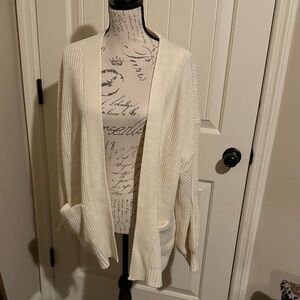 Chic Cream Open-Front Cardigan